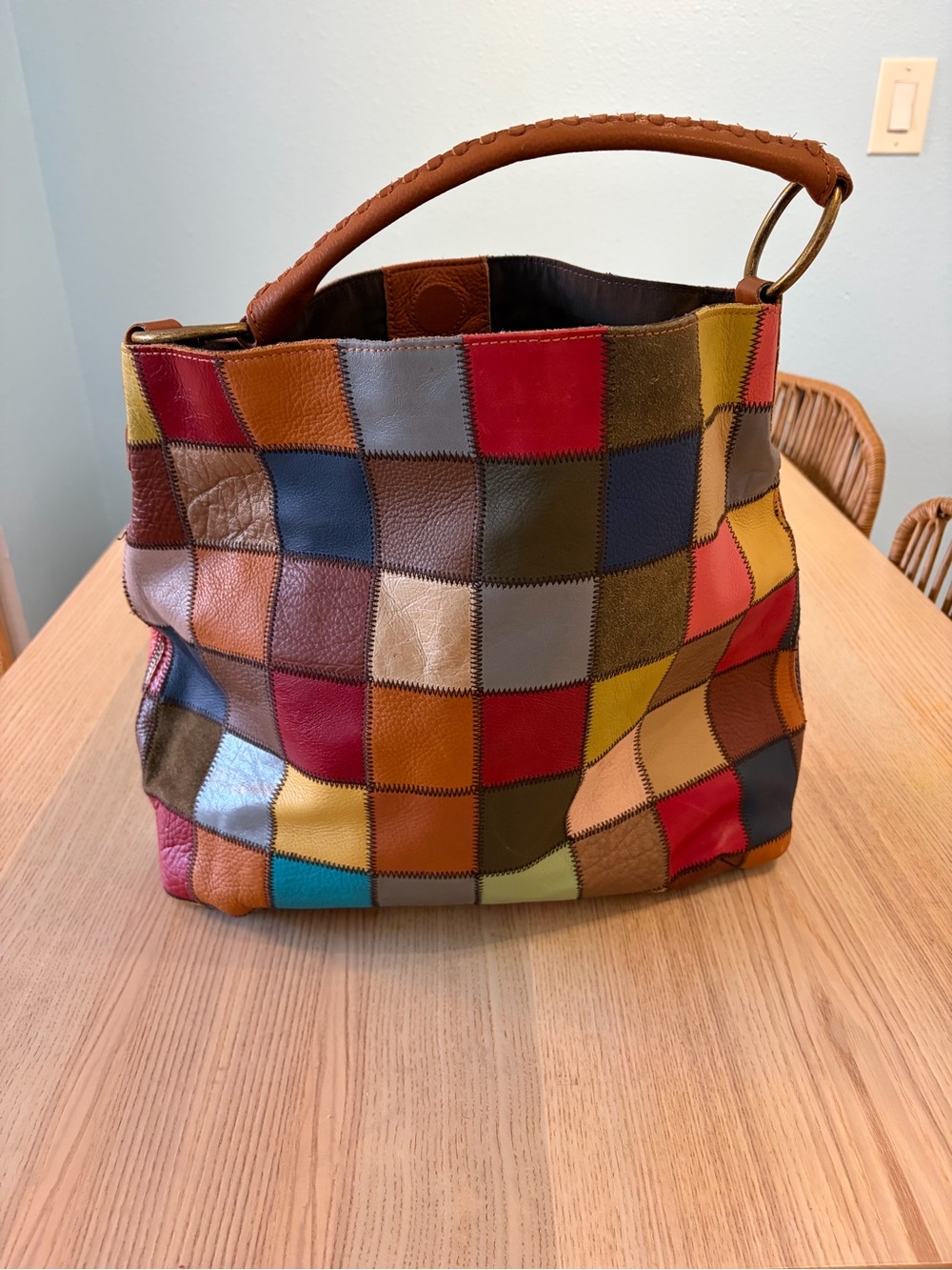 Stella & Max Multi-Color Patchwork Leather Hobo Bag NWOT - Picture 2 of 6